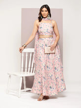 Crystal Beads Work Printed Lehenga choli with dupatta-JOLC