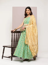 Cutdana emblished Jacqard Lehenga Choli with dupatta-JOLS-D50Gl
