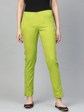 DesiQlo Women Green Smart Slim Fit Solid Regular Trousers ( JOP 2119 Green )