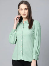 DesiQlo Women Green Regular Fit Crinkled Effect Casual Shirt ( JOT 7002 Green )