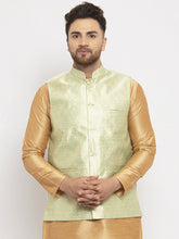 Men's Green Woven Nehru Jacket