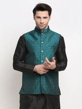 Men's Green Self-Designed Green Waistcoat