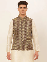 Men's Embroidered Waistcoat ( JOWC 4049Brown )-JOWC-4049