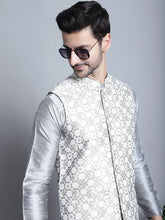 Men's Woven Design Locked Nehru Jacket