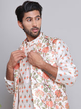 Digital Printed Nehru Jacket For Men ( JOWC 4122Cream )