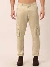 DesiQlo Men's Casual Cotton Solid Cargo Pants ( KGP 154Beige )