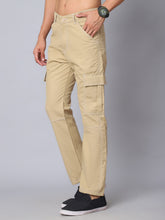 DesiQlo Men's Casual Cotton Blend Solid Cargo Pants ( KGP 156Beige )