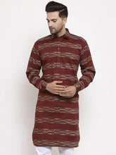 Men Brown Woven Design Kurta Only ( KO 621 Brown )-KO-621