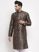 Men Black Printed Kurta Only ( KO 624 Black )-KO-624