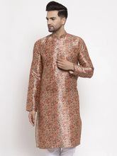 Men Golden Printed Kurta Only ( KO 624 Golden )-KO-624