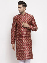 Men Maroon Printed Kurta Only ( KO 624 Maroon )-KO-624