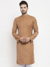 Men Brown Self Design Kurta Only ( KO 625 Brown )-KO-625
