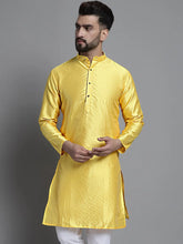 Men's Woven Design Kurtas-KO-637Lemon