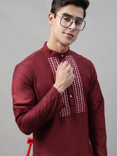 Mirror Work Kurtas-KO-693Maroon