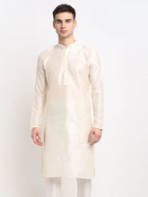 DesiQlo Men's White Solid Dupion Silk Kurta Only ( KO 636 White )