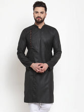Men Black Solid Kurta