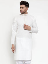 Men's White Woven Kurta Only