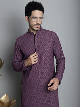 Men's Chikankari Embroidered and Sequence Kurta Only Style