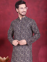 Men's Digital Printed Kurtas. ( KO 5014 Navy )