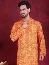 Men's Bandhani Printed Kurtas. ( KO 5016 Orange )