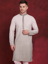 Men Sequins Embroidered Kurtas ( KO 5025Pista )