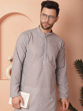 Chikankari Pure Cotton Kurtas-KO-5033Grey