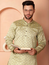 Woven Design Silk Blend Kurtas-KO-5034Pista