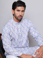 Men's Printed and Embroidered Kurtas ( INKO 5065Blue )