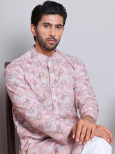 Men's Printed and Embroidered Kurtas ( INKO 5065Purple )