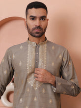 Men's Foil Printed Kurtas-KO-5067Grey