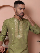 Men's Foil Printed Kurtas-KO-5070Olive
