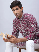 Embroidered & Sequins Kurtas for Men.-KO-5092Purple