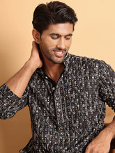 Embroidered Viscose Kurtas For Men ( KO 5122Black )
