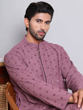 Men's Embroidered and Sequence Kurtas ( KO 5145Magenta )