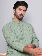 Men's Embroidered and Sequence Kurtas ( KO 5145Pista )