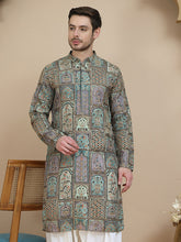 Embroidered Kurtas for Men ( KO 5254 Blue )