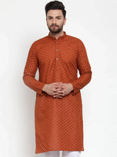 DesiQlo Men Brown Chikan Kurta Only ( KO 561 Brown )