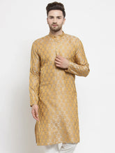 Men Silver-Colored & Golden Self Design Kurta Only ( KO 586 Silver )-KO-586