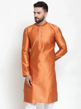 Men Quality Self Design Kurta Only ( KO 589 Orange )-KO-589