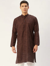 Men's Woven Design Jacquard Kurtas ( KO 597 Green )