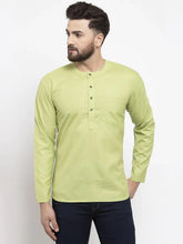 Men Green Solid Straight Short Kurta ( KO 599 Green )-KO-599