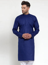 DesiQlo Men's Royal Blue Cotton Solid Kurta Only ( KO 611 Royal )