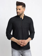 Men's Cotton Solid Short Kurtas-KO-639
