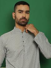 Chikankari Cotton Kurtas-KO-640Grey