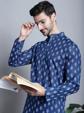 Men's Cotton Light Floral printed Kurta Only