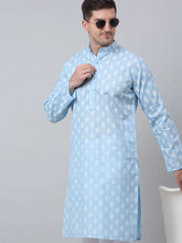 Men's Sky Cotton Floral printed kurta Only