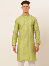 DesiQlo Men's Pista Green Embroiderd Kurta Only ( KO 671 Pista )