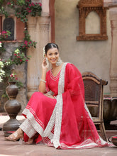 Women's Solid Rayon Anarkali Kurta Pant & Dupatta Set-KPDPINKKIVI