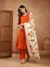 Stylum Women's Rust Solid Rayon Straight Kurta Pant Dupatta Set (KPDRUSTGOLIMA)