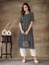 Stylum Women's Lehariya Printed Cotton Straight Kurta Pant Set (KPRAMADA)